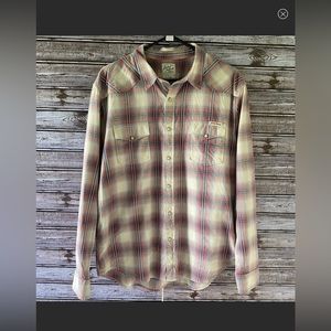 Lucky Brand Mens XL vintage western pearl snap shirt